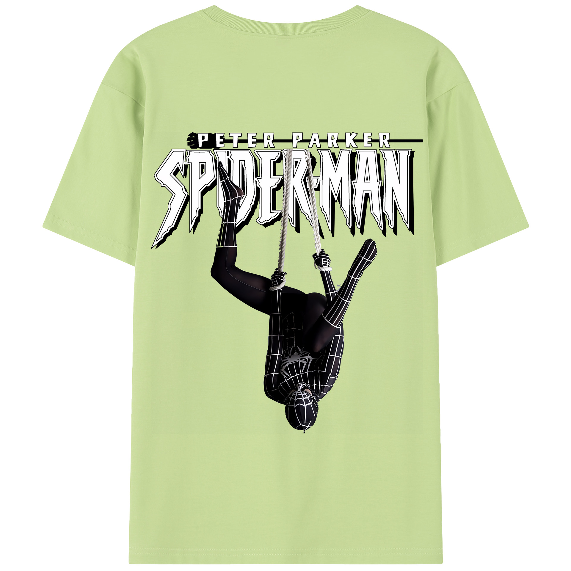 （画像用） Spider Man スパイダーマン 綿100％半袖Tシャツ（背面プリント）